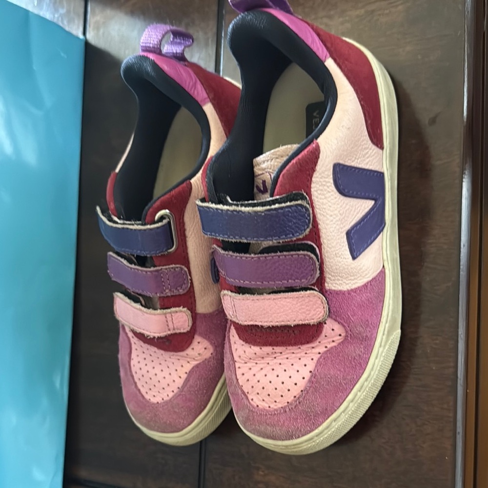 Veja Kids Velcro Sneakers - Pink and Purple